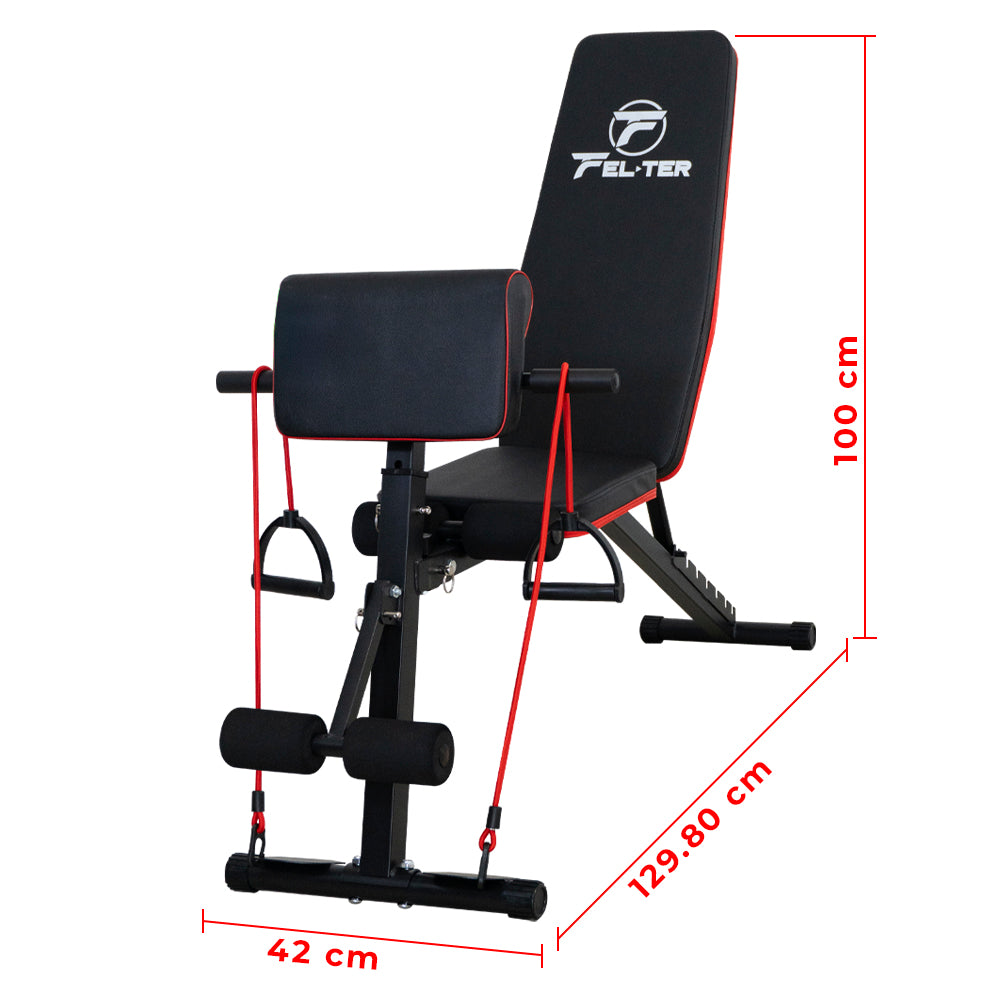Banco Para Pesas Gym, Ajustable Multifuncional