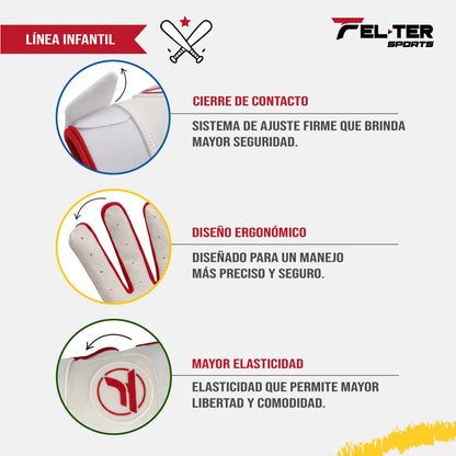 GUANTELETAS DE BATEO FLEX PARA NIÑOS